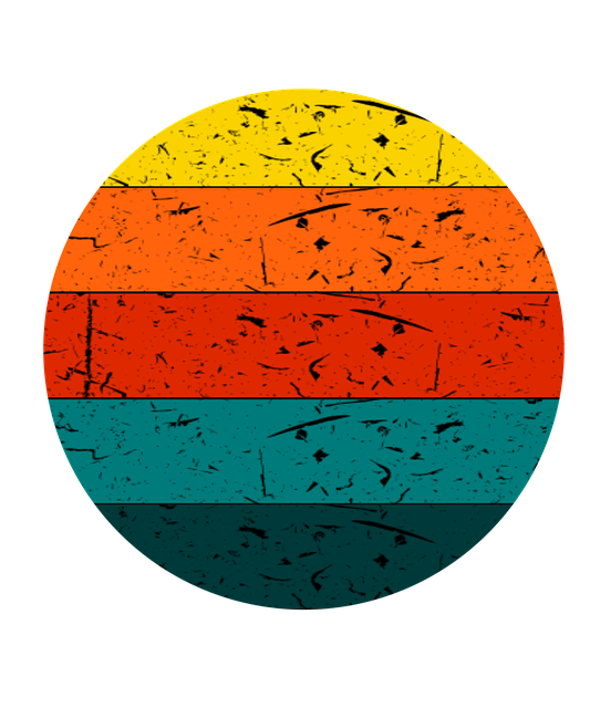 Free sunset striped round illustration