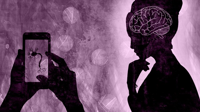 Free woman brain mobile phone illustration