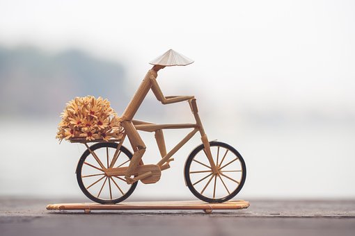 マウンテンバイク, 図, 手作り, ベトナム語, 自転車, 配信, 花