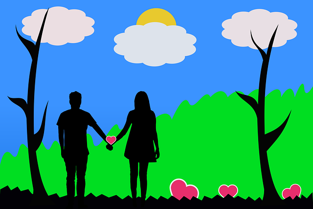 Free love romance hand-in-hand vector
