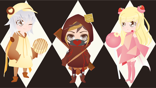 Free boy girl chocolate illustration