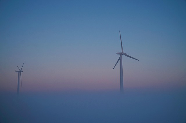Windenergie, Nebel, Windrad, Windkraft