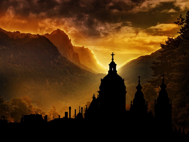 Free romantic scene landscape illustration