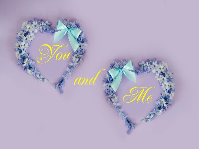 Free flowers hearts bows illustration