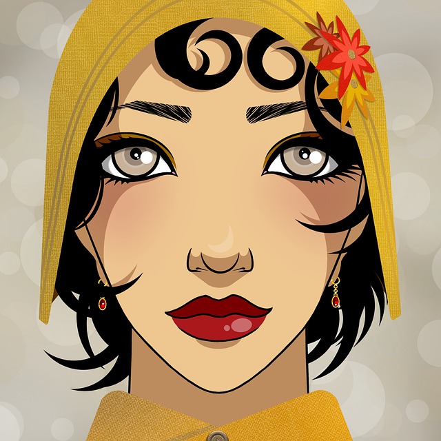 Free woman beauty flapper illustration