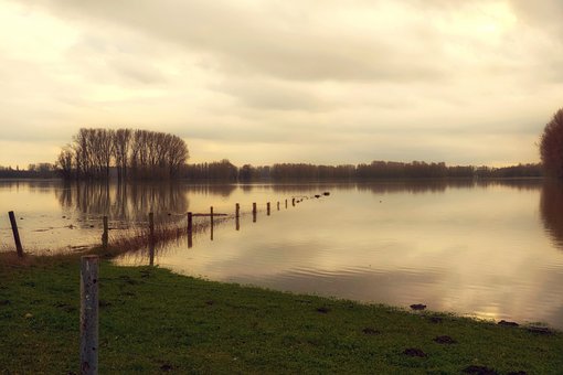 Rivier, Overstroming, Bank, Water