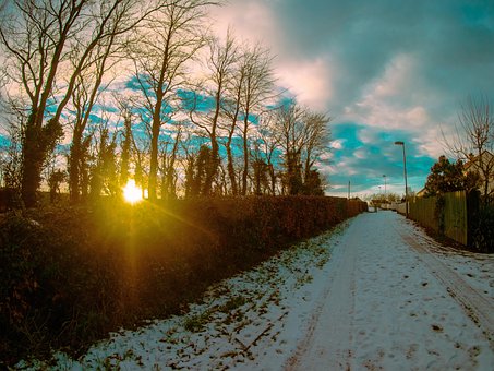 Free Sunset Snow photo and picture
