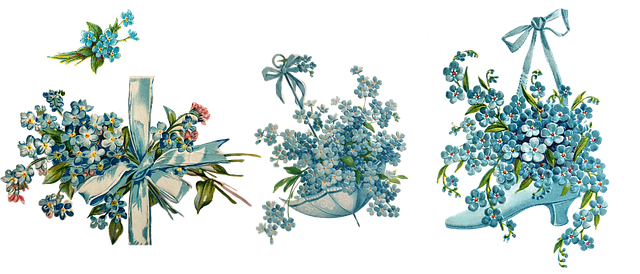 Free vintage flower forget me not illustration