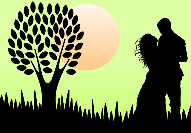 Free love silhouette in love vector