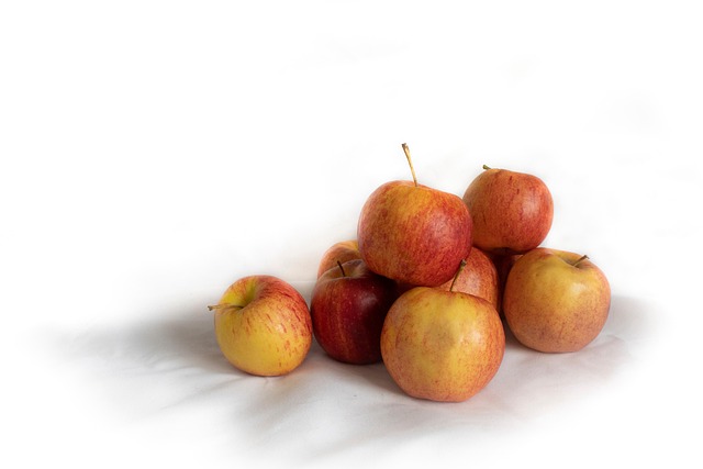 Apfel, Obst, Rot, Weißer Hintergrund