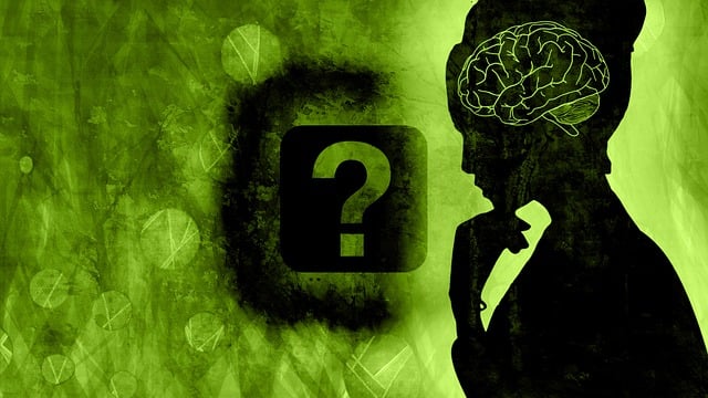 Free brain woman question mark illustration