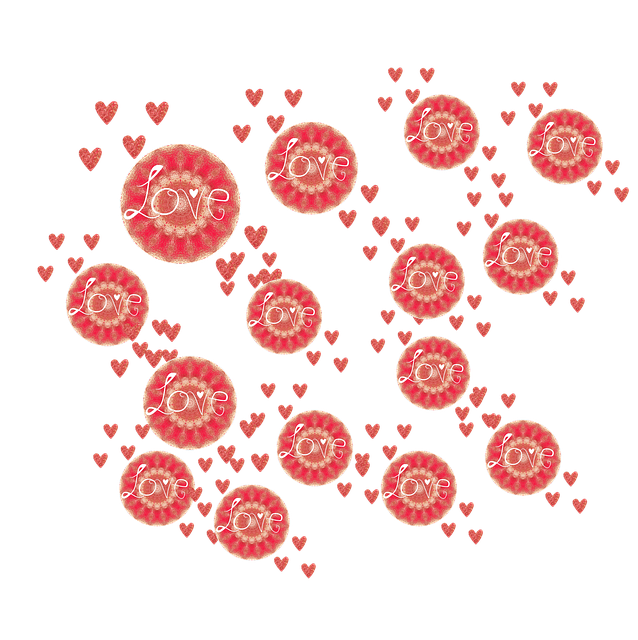 Free hearts love stamp illustration
