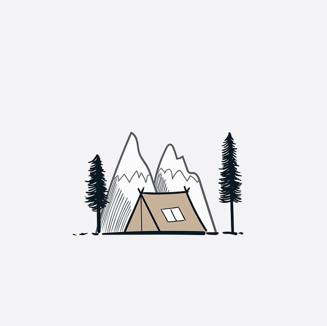 Download free HD stock image of Tent Camp Free tent camp mountain illustration