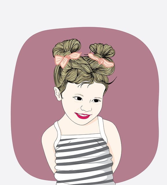 Free girl hairstyle fashion illustration
