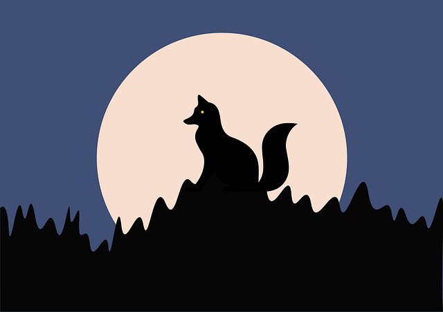 Free wolf nature full moon vector