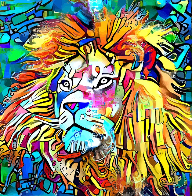 Free lion big cat wildlife illustration