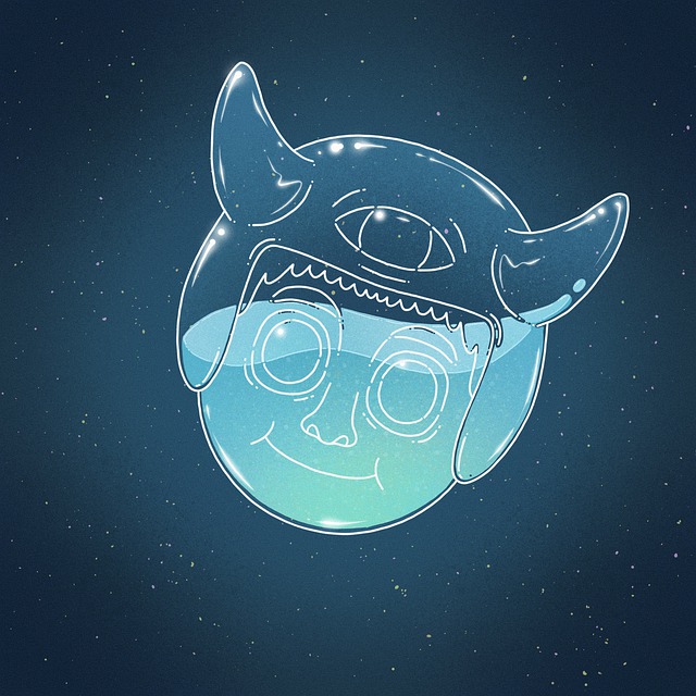 Free space boy bull illustration