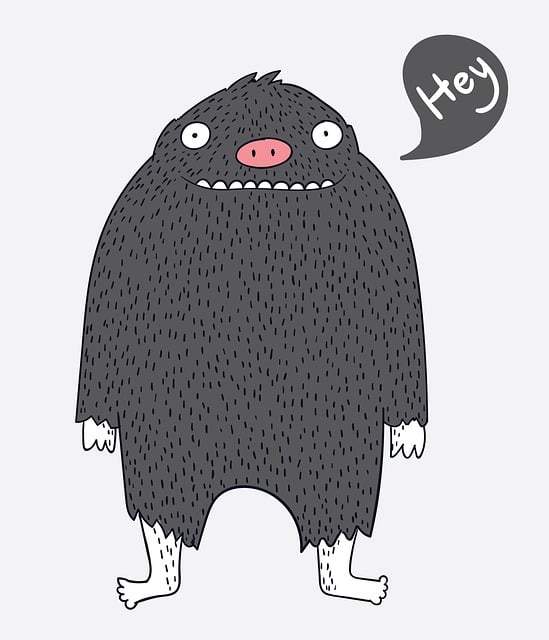 Free monster character greeting illustration
