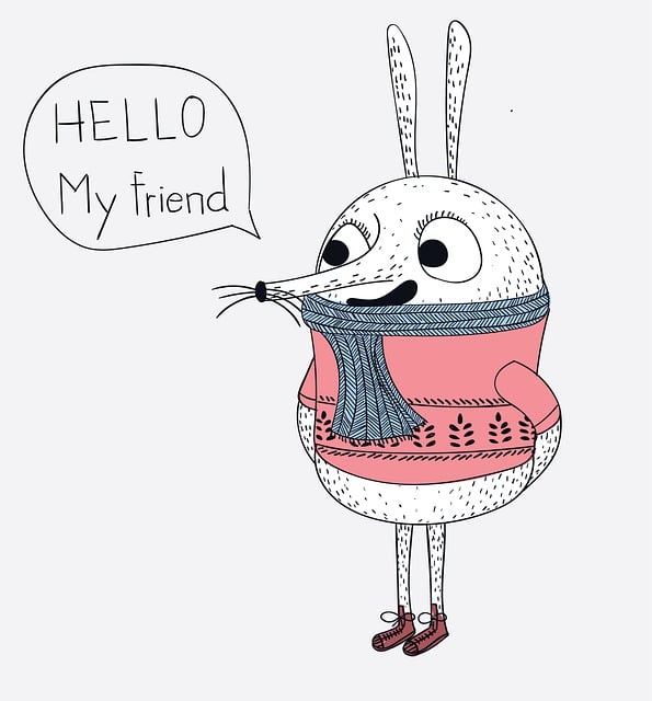 Free monster character greeting illustration