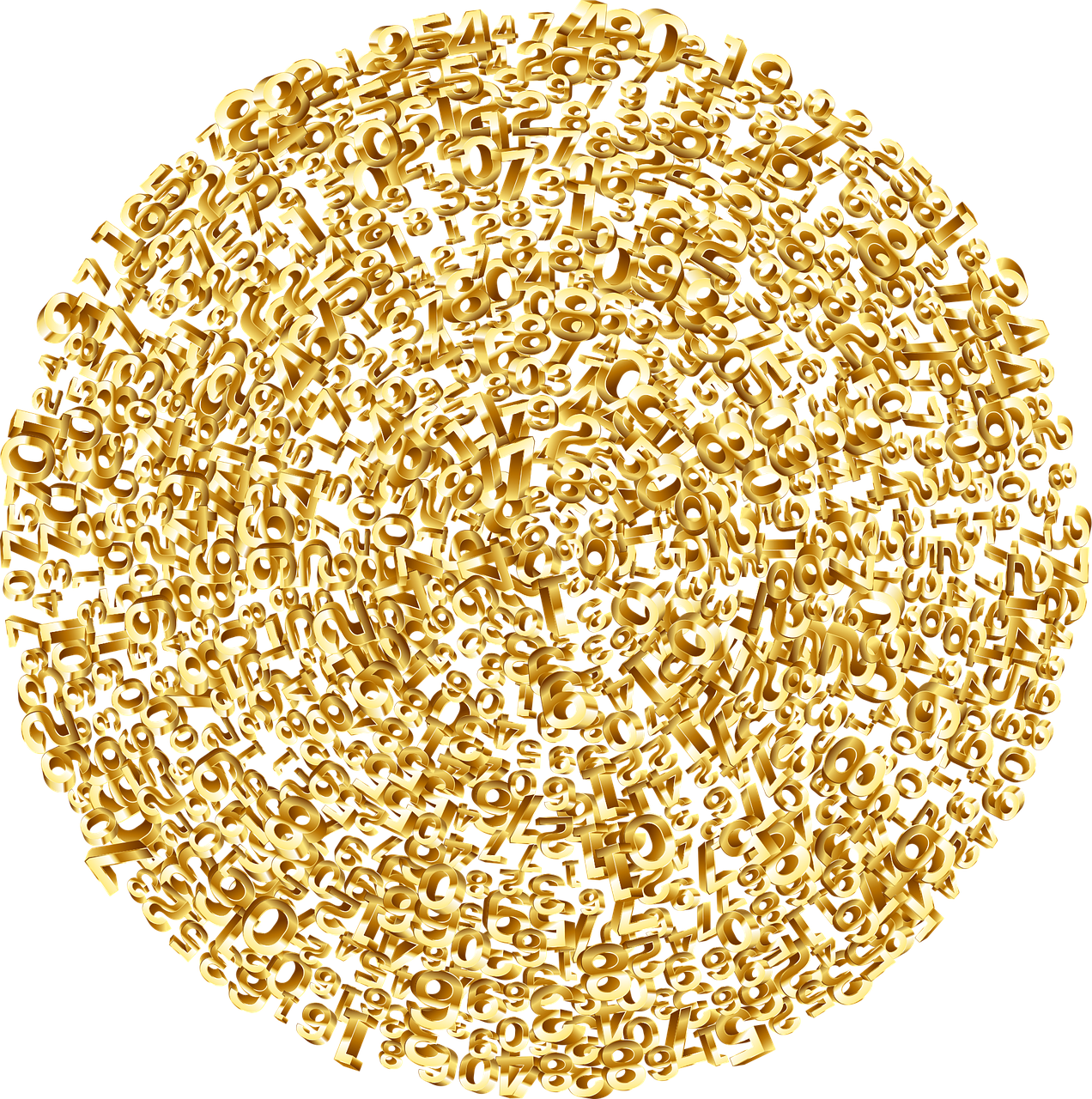 Números, Moneda, Circulo, Dinero, Oro
