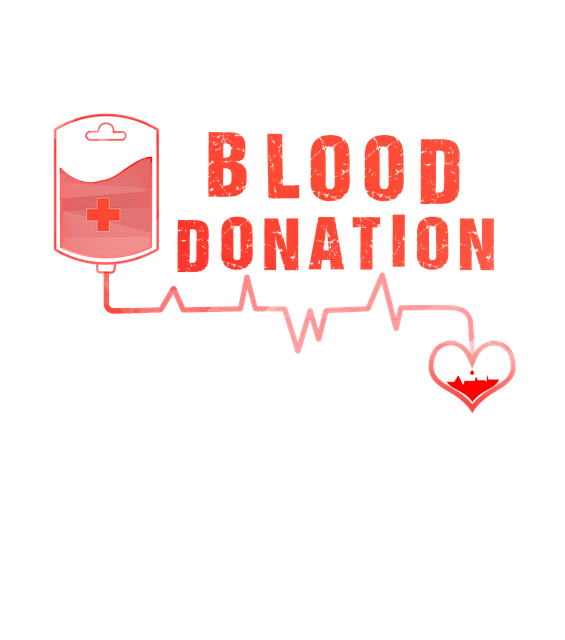 Free blood donation heart ecg illustration