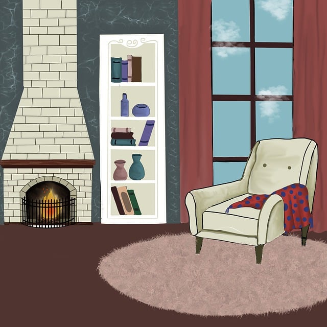 Free living room armchair interior design illustration