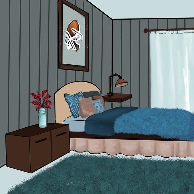 Download free HD stock image of Bedroom Bed Free bedroom bed interior design illustration