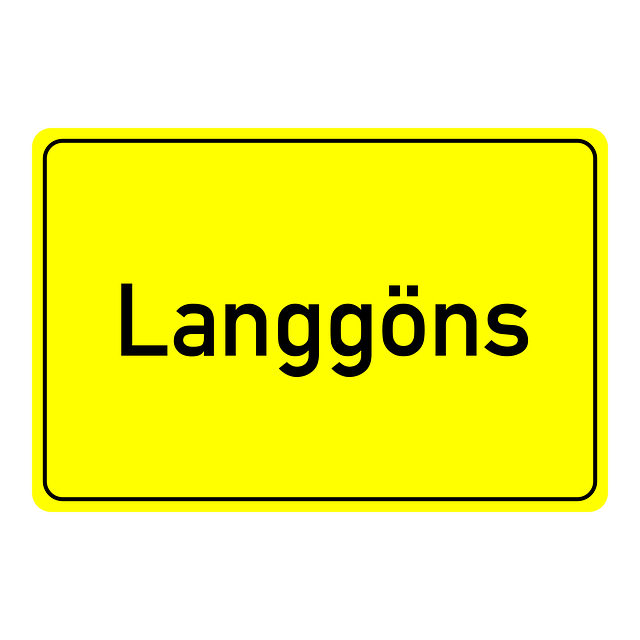 Free langgöns place-name sign sign illustration