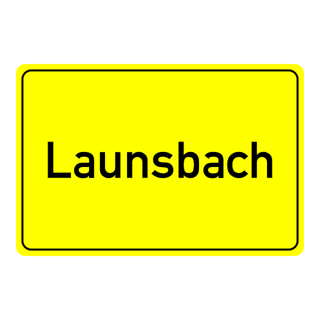 Free launsbach place-name sign sign illustration