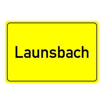 Free Launsbach Place-Name Sign vector and picture