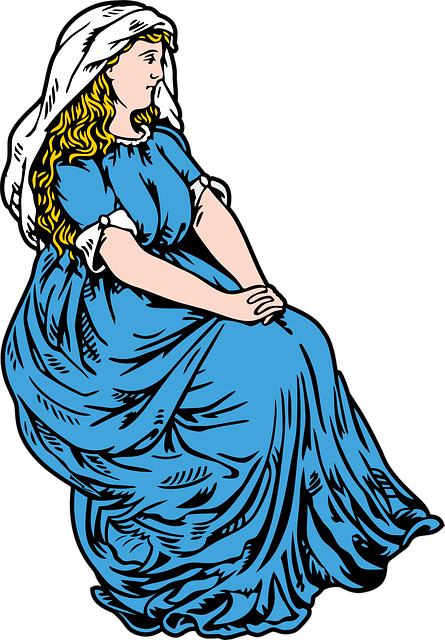 Free woman wedding dress shawl illustration