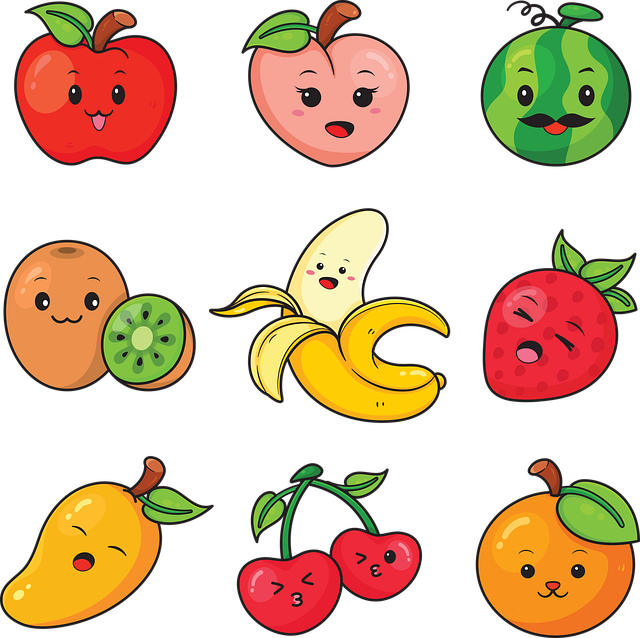 Free apple peach watermelon vector