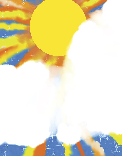Sol, Regnbue, Skyer, Lykkelig, Design
