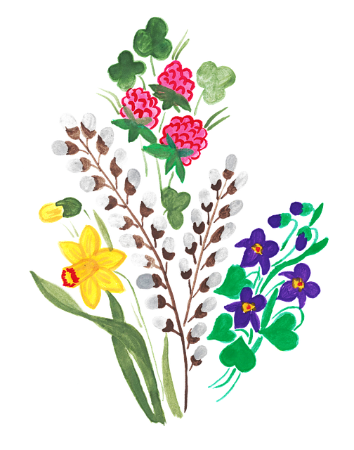 Free narcissus daffodils clover vector