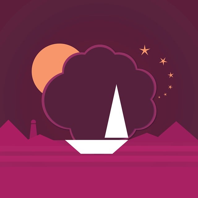 Free big bubble cloud plum-pink aura orange-white illustration