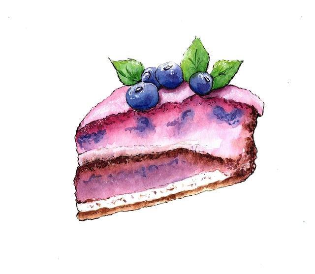 Free pie a piece blueberry illustration