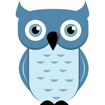 Búho, Azul, Pájaro, Plumas, Inteligente