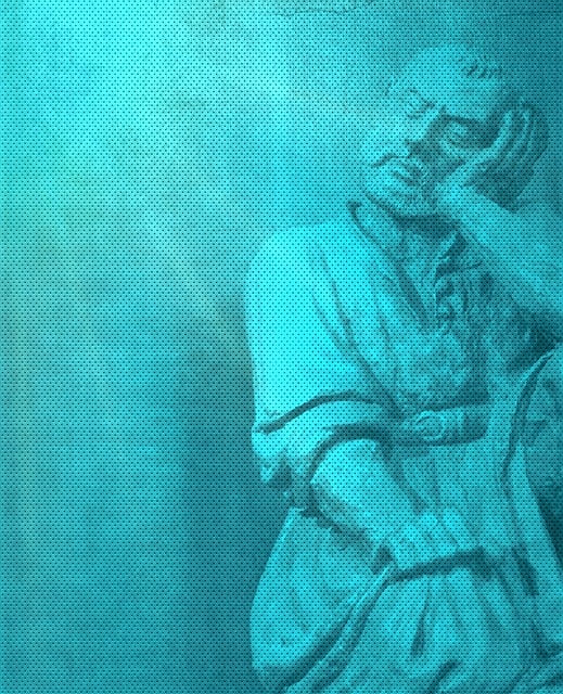 Free man thinking philosophy illustration