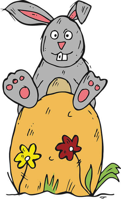 Free hare eggs easter vector