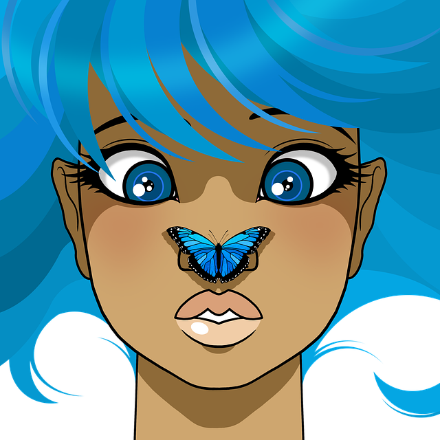 Free girl child butterfly illustration