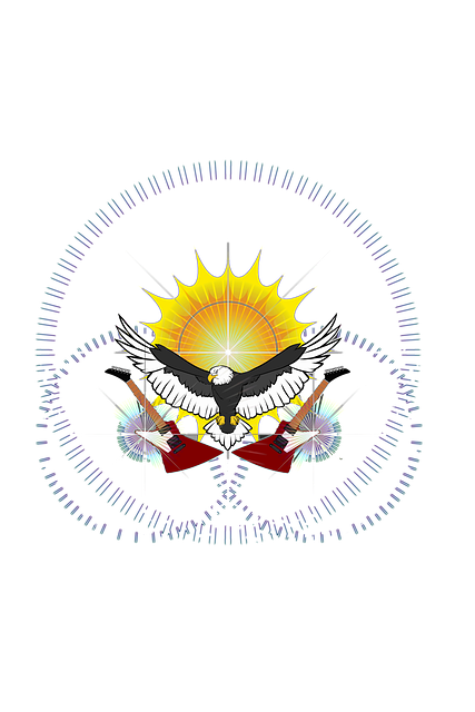 Free eagle sun rays illustration