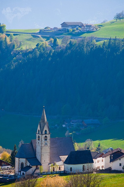 Stadt, Dorf, Gebäude, Senke, Kirche