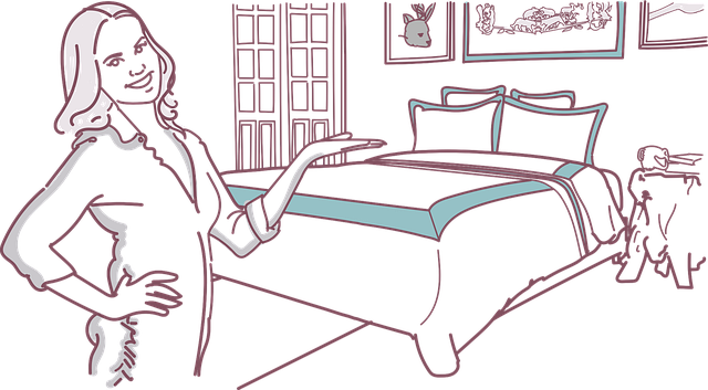 Free woman bed show vector