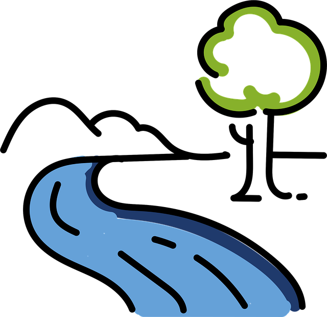 Free water landscape floors vector