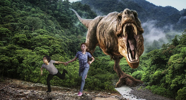 Free children dino forest illustration