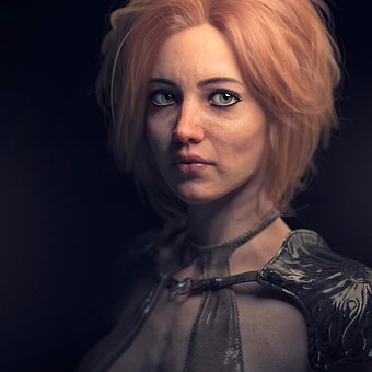 Mujer, Avatar, Retrato, Fantasía, 3D