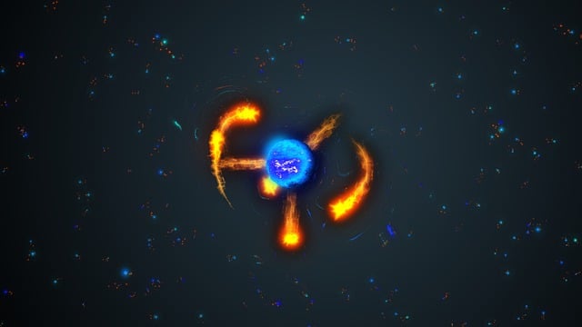 Free atom atomic core illustration