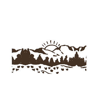 Montañas, Sol, Árboles, Bosque