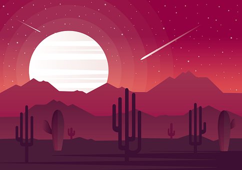 Free Cacti Mountains illustration and picture