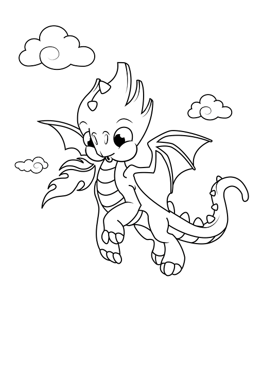 Download Dragon Coloring Page Kdp Royalty-Free Stock Illustration Image